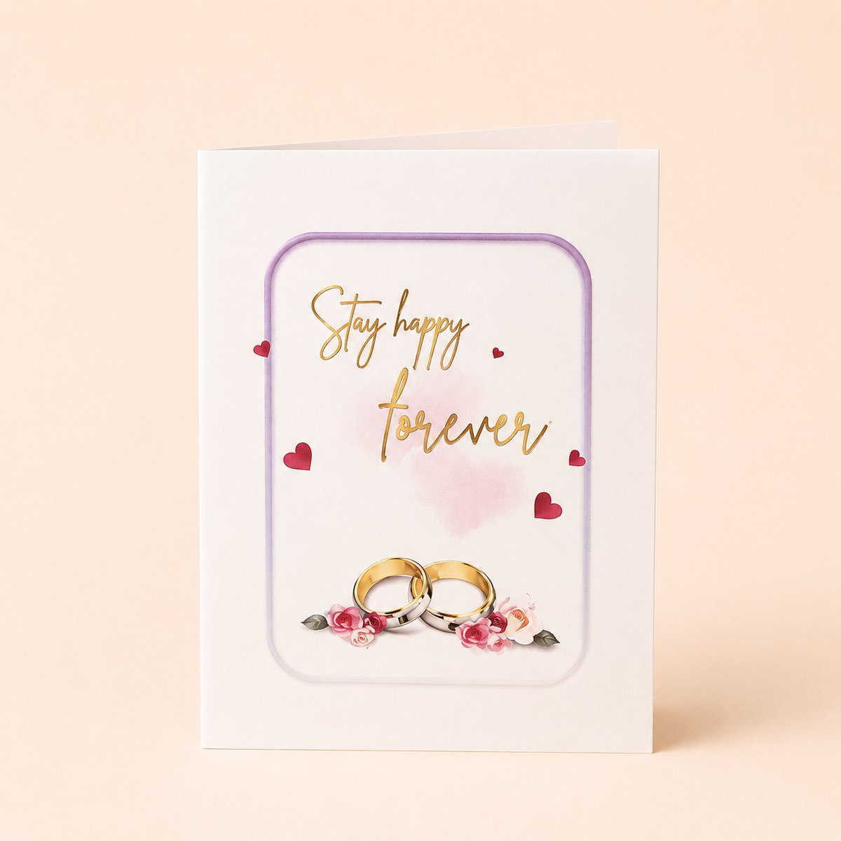 Paperbloom 3D Pop-Up Trouwkaart – Congratulations on Your Wedding – Felicitatiekaart Huwelijk met Rozen en Gouden Trouwringen