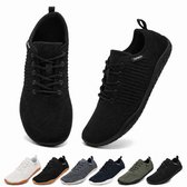 Barefoot Schoenen - Sportschoenen Sneakers - Fitnessschoenen - Hardloopschoenen - Ademend Knit Textiel - Platte Zool - Zwart- Maat 40