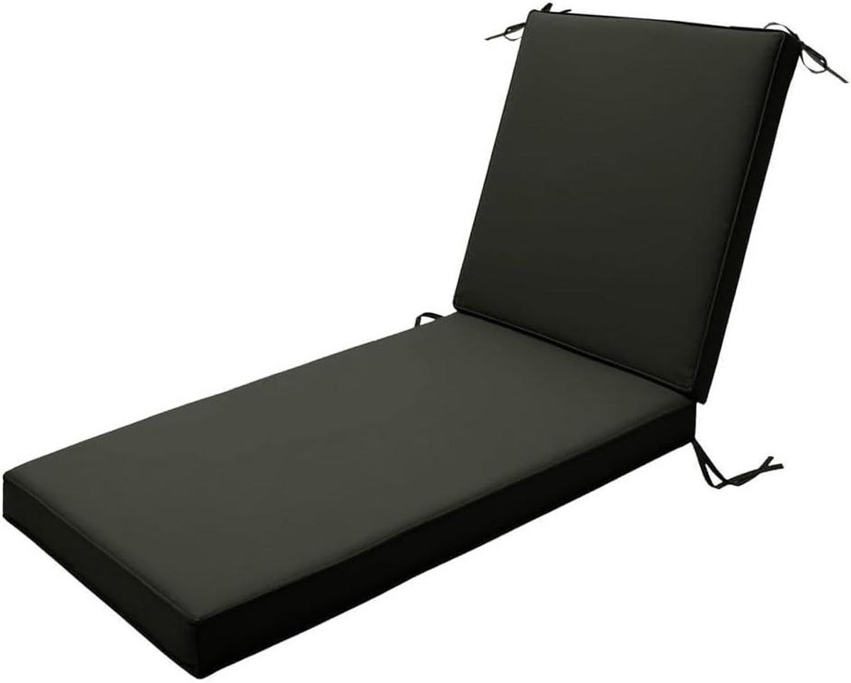 Ligstoelkussen Waterdicht - Tuinkussen Loungestoel - Buiten Ontspannen - Schuim Hoge Dichtheid - 119 x 60 cm - Grijs