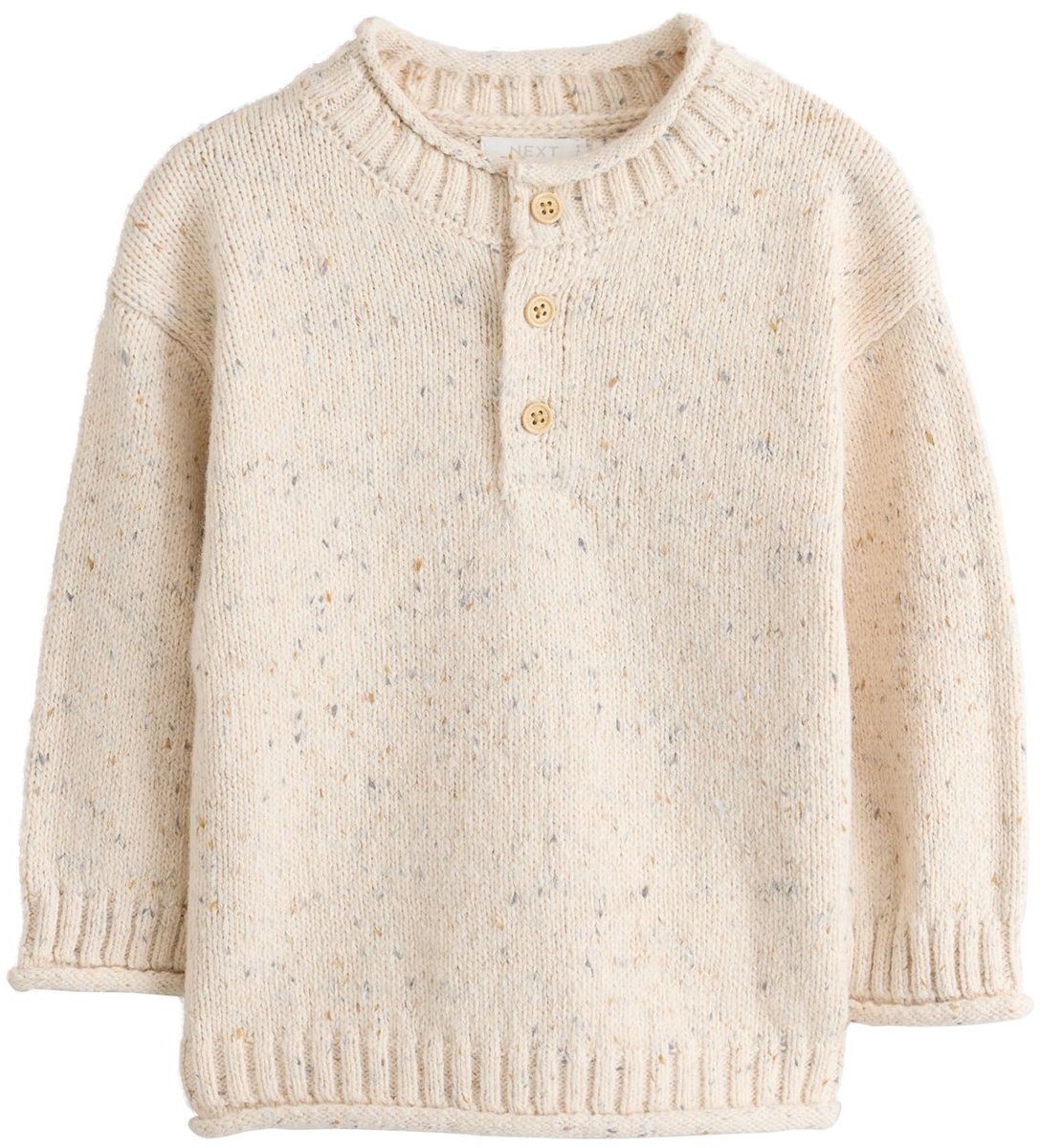 Next - Jongens - Gebreide Henley-trui - Crème