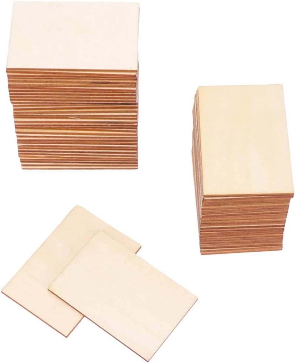 Houten Decoraties - Houten Plankjes - Handwerk Maken - Rechthoekig Ontwerp - 30 Stuks - Natuurlijk Hout