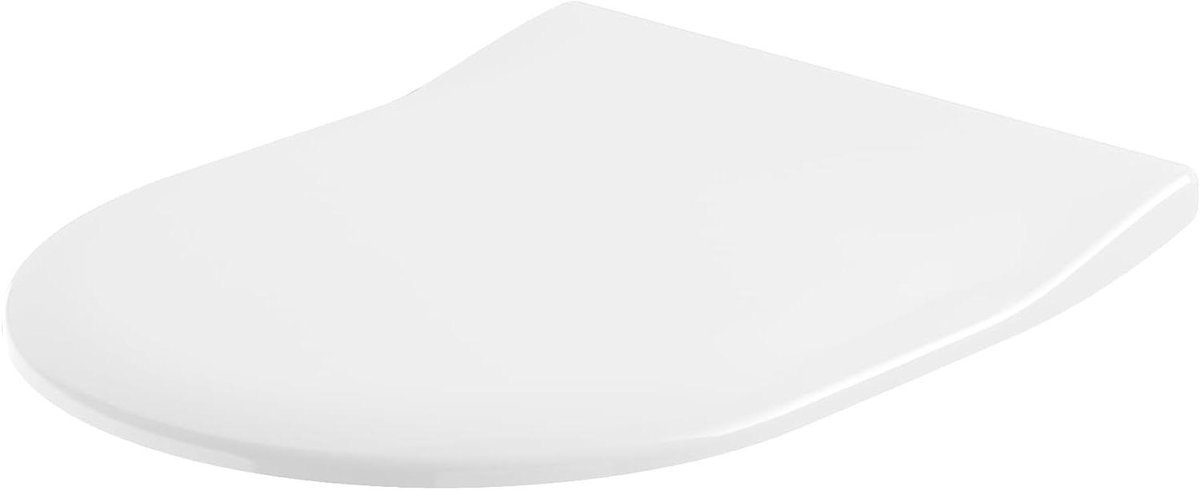 Toiletbril Duroplast - Toiletdeksel - Badkamer Renovatie - Ultradun Slank Design - D-vorm - Wit Glanzend