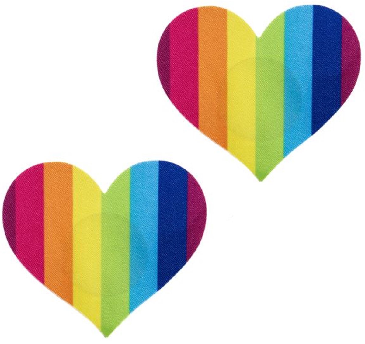 Tepelstickers - Nipple covers - Tepelcovers hartje - Body stickers - Pride - Nipple pasties - Breast petals - Lingerie accessoire - Borstcovers - 1 paar - Herbruikbaar - Regenboog - Jonyx