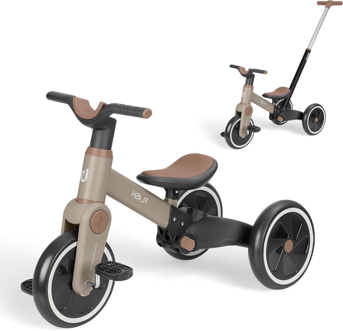 Evolutionaire Driewieler - 5-in-1 Fiets - Kind Ontwikkeling - Groei Meegroeiend - 70 x 34 x 61 cm - Beige