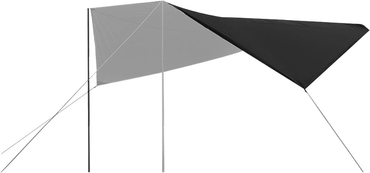 Auto Luifel - Zonnescherm Buitenshuis - Kamperen en Reizen - Waterdicht UV-beschermend - 380x280cm - Zwart