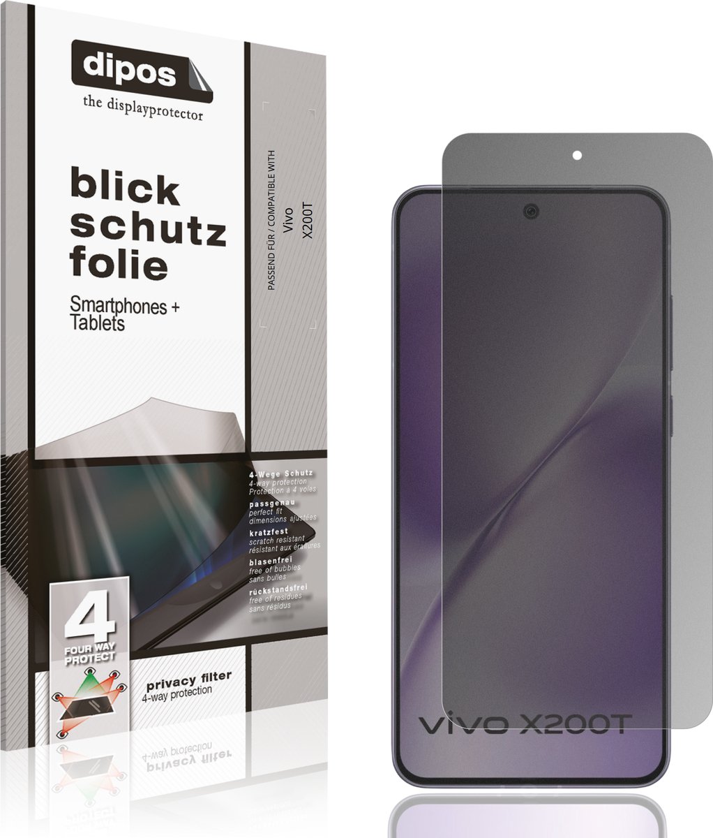 dipos – Matte Privacy Screenprotector geschikt voor Vivo X200T | Anti-Spy Beschermfolie