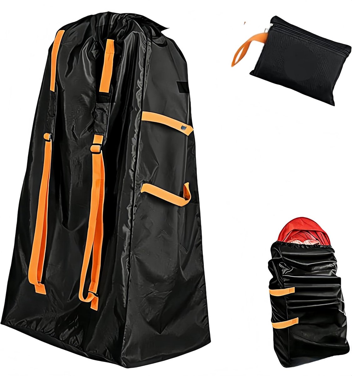 SnelShoppen - Transporttas Kinderwagen Vliegtuig 120x63x43 cm - Waterdichte Oxford Beschermhoes met Gevoerde Riemen - Multifunctioneel voor Vliegreize