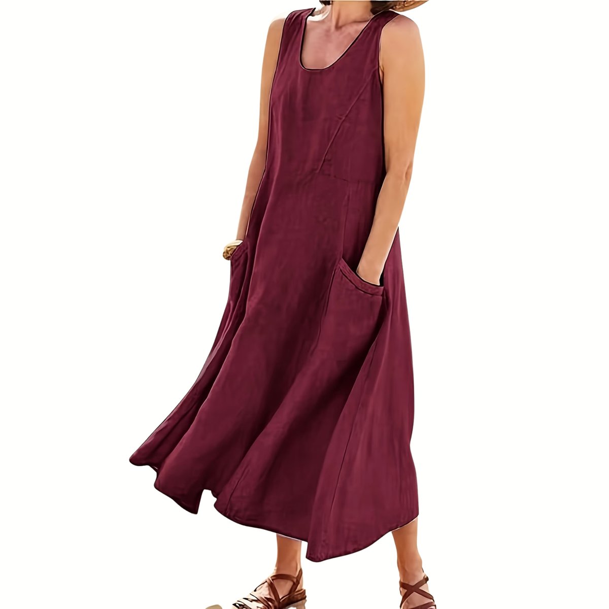 Currero Linnen Jurk Dames Blouse Zomer Shirt Jurkjes Voor Dames Ibiza Jurken Bordeauxrood