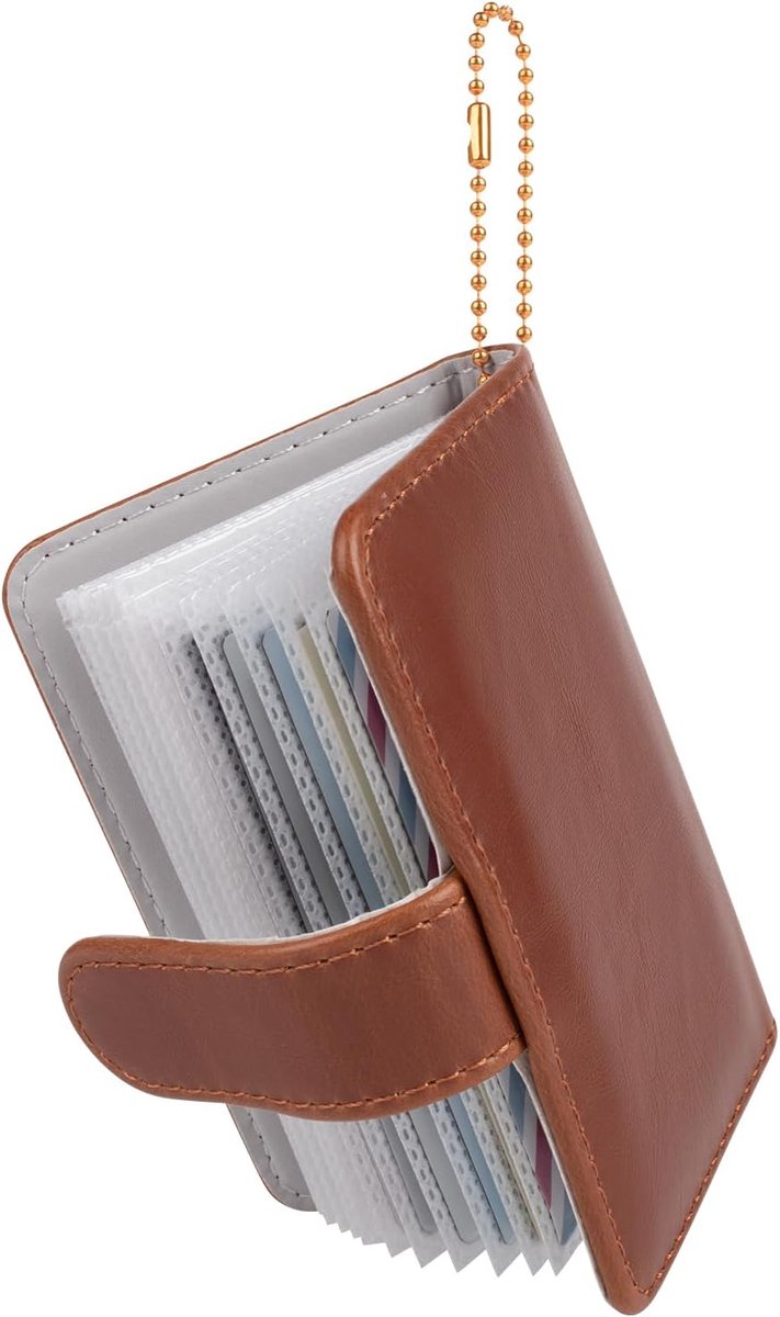 SnelShoppen - Mini-fotoalbum Bruin met 28 Vakken voor 2x3 Inch Foto's - Compatibel met Instant Camera's en Printers - Compact Zakformaat - Perfect voo