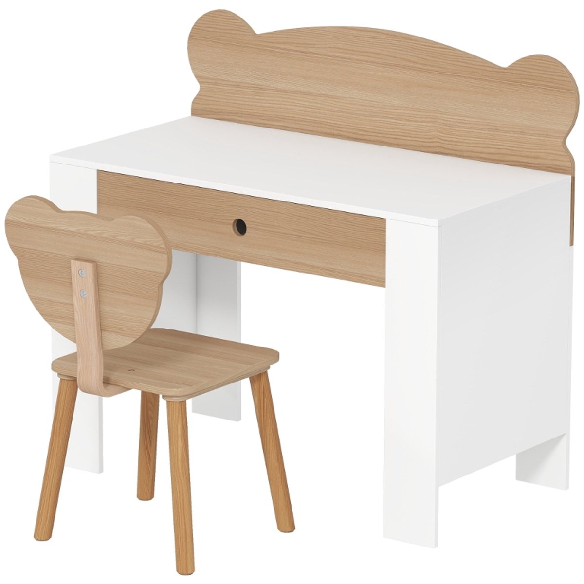 Kinderbureauset - Kinderbureau met stoel - Studentenbureau - Tienerbureau - Met tafelblad