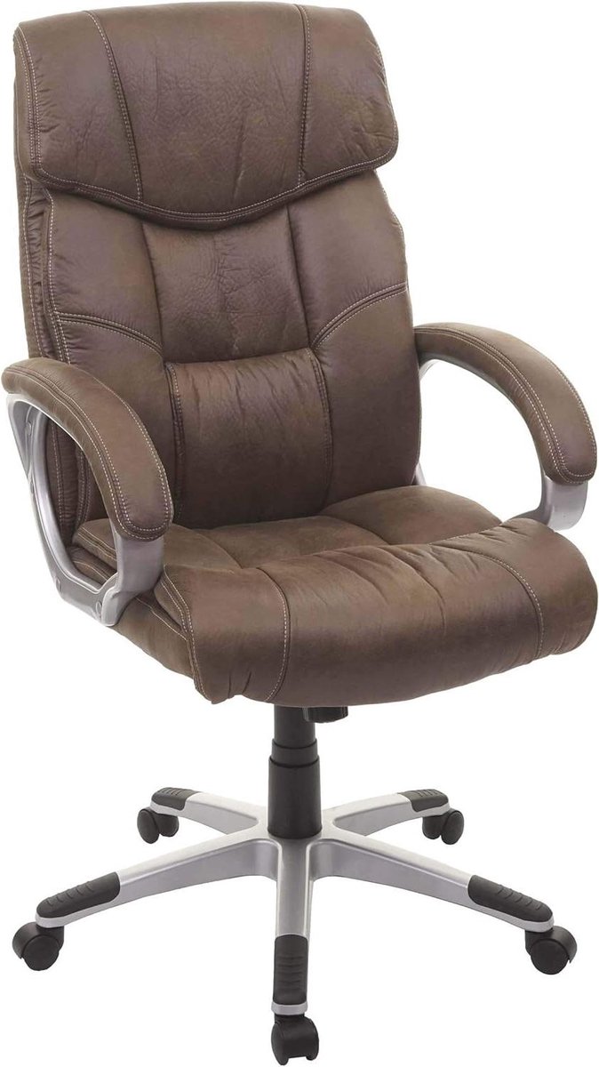 Bureaustoel - Draaistoel - Comfortabel Werken - Kantelmechanisme - 120 cm hoog - Bruin