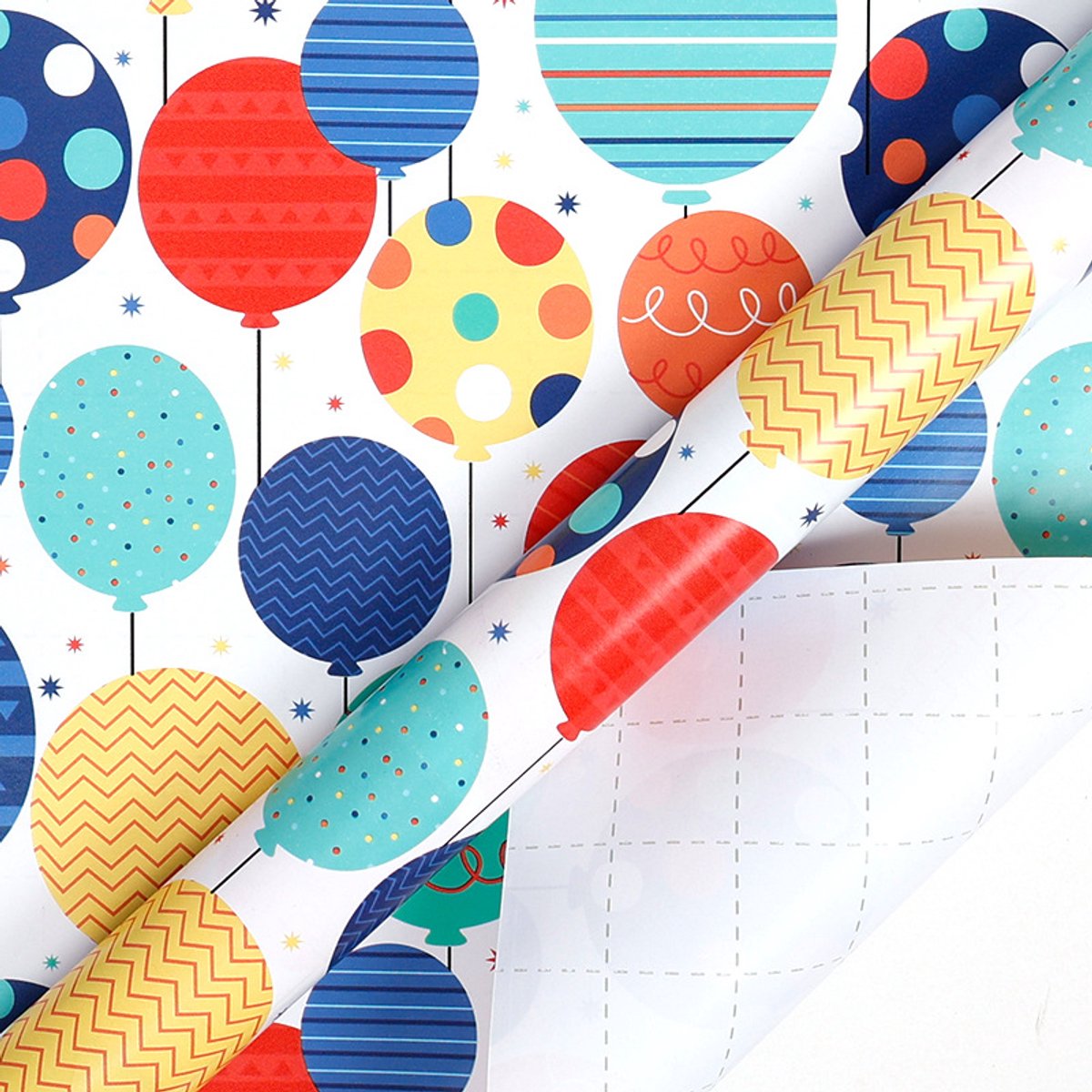 2 rollen verjaardagsinpakpapier voor feestjes en babyshowers - 43 cm x 3 m - Stijl 9
