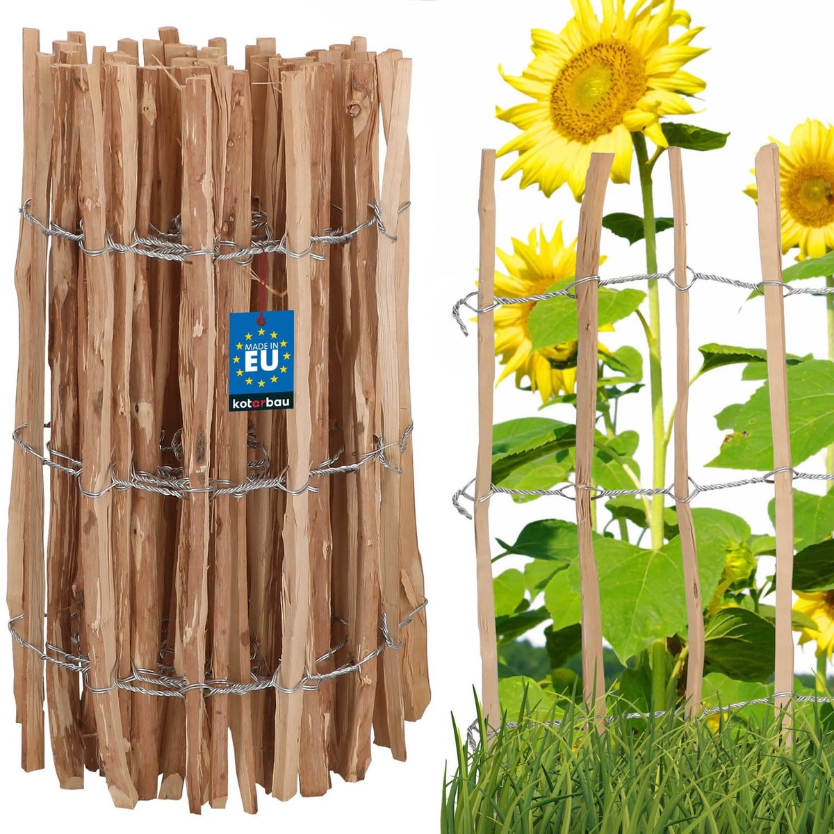 KOTARBAU Bloembedrand, Tuinafscheiding, Houten Tuinhek 0,7x5m, Schapenhek
