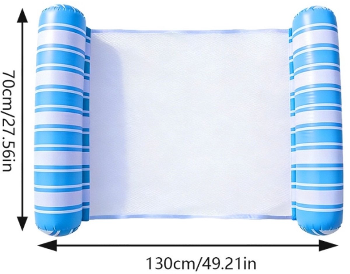 Opblaasbare zwemmat - zwembadmat - zwembed - waterspeelgoed - strandspeelgoed - geschikt voor zwembaden, stranden en kust - blauw - 130*70cm – foto 5