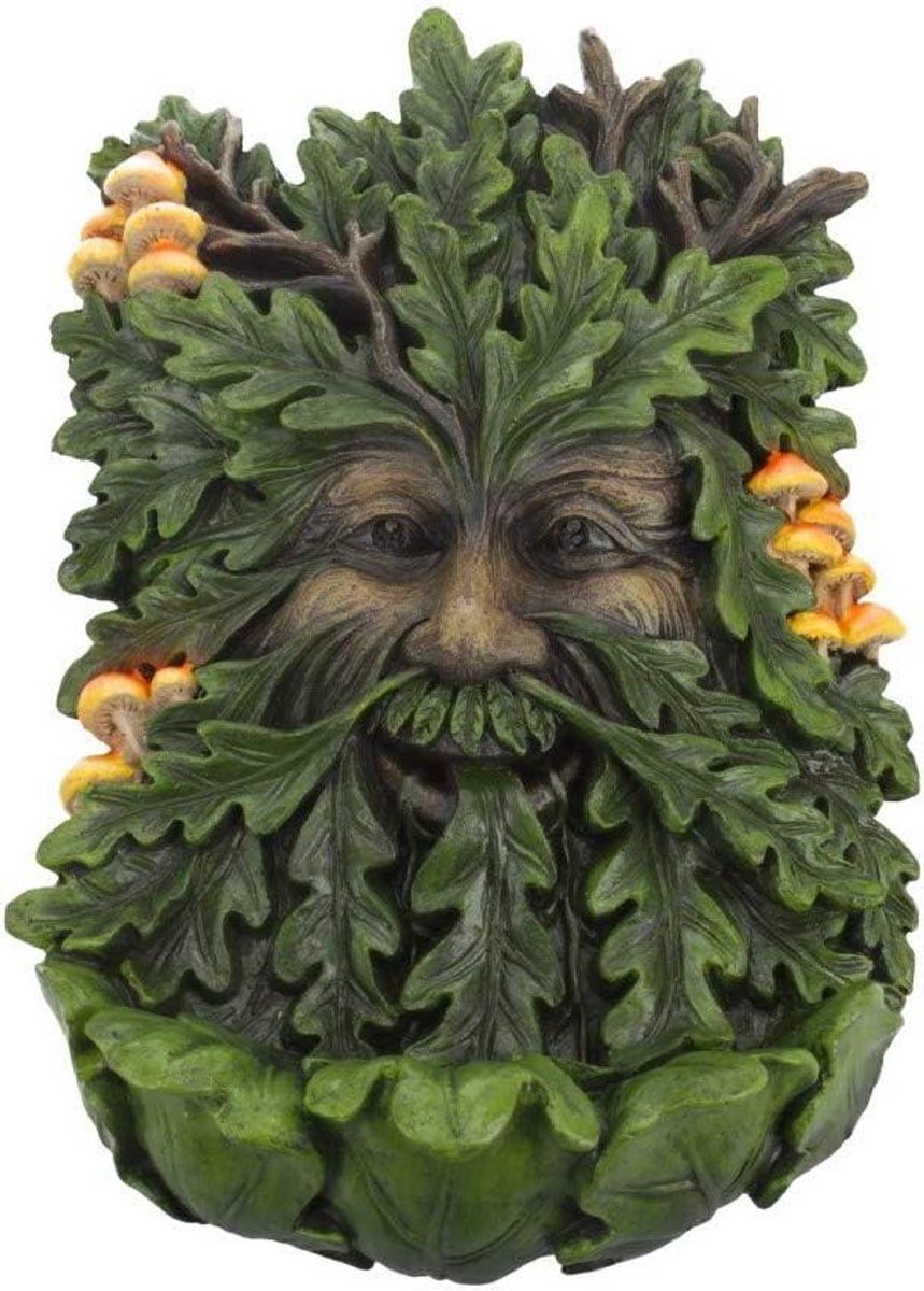 Wanddecoratie Plaat - Boomgeest Decoratie - Huis Verfraaien - Handgeschilderd Detail - 24 cm - Groen