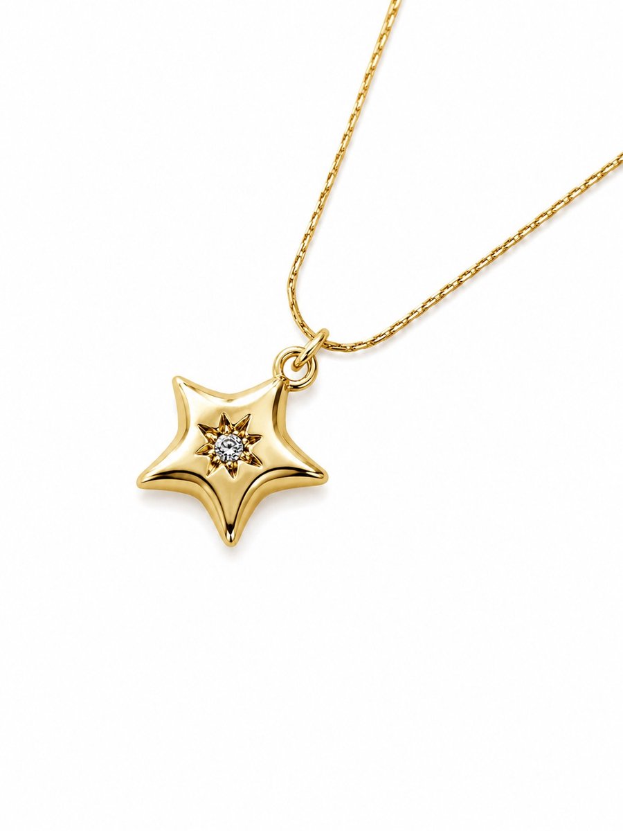 Ketting Meisje- Meisjesketting Ster- Goudkleurige ketting meisje- Goudkleurig- Ketting met Ster- Kind- LiLaLove- Cadeau Meisje- Tienerketting