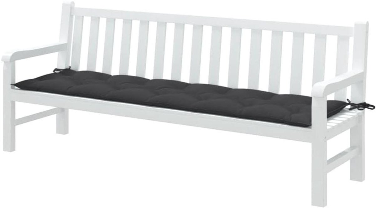 Bankkussen voor Tuinbank - Zitkussen Buiten - Buiten Zitten - Vormvast Na Gebruik - 100 x 50 cm - Antraciet Gemeleerd