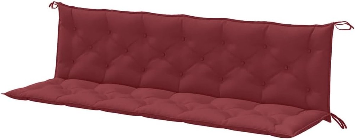 Tuinbankkussen - Zitkussen Bank - Buiten Zitten - Holle Vezelvulling - 200x50x7 cm - Melange Wijnrood