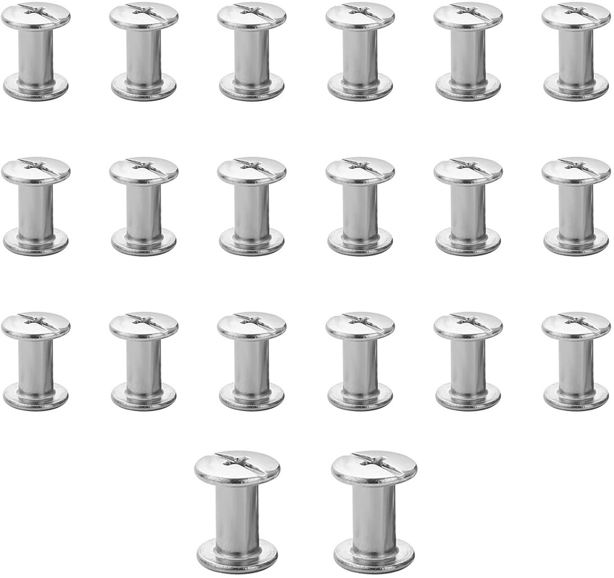 20 Sets Chicago Screws voor Reparatie van Tassen, Harnassen, Rugzakken en Meer - Metalen Rivets voor Duurzame Binding