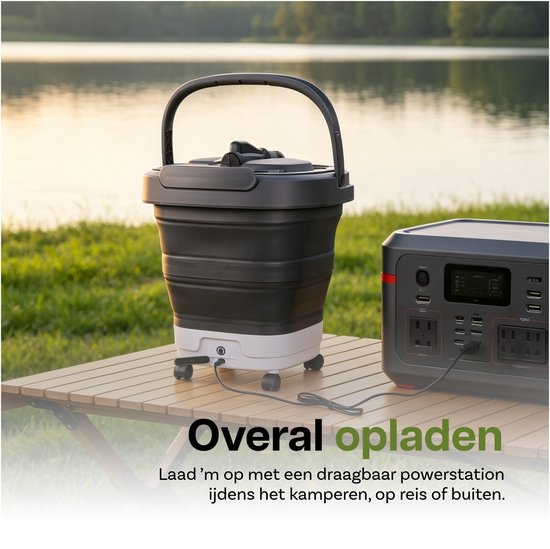Opvouwbare Draagbare Hogedrukreiniger met 12L Watertank van WanderS - Draadloze Hogedrukreiniger met Wielen, 4-in-1 Sproeikop & Elektrische Sproeifunctie - Voor Auto, Tuin, Camping, Huisdieren & Thuis — afbeelding 3