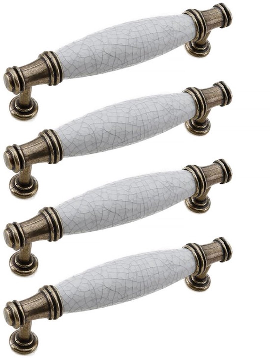 Deurgrepen van 96 mm, deurgrepen van keramisch marmer, vintage kastgrepen, antieke booggrepen, meubeldeur, handgrepen voor keukenkasten, ladekasten, kasten, deuren, houten deuren (A)