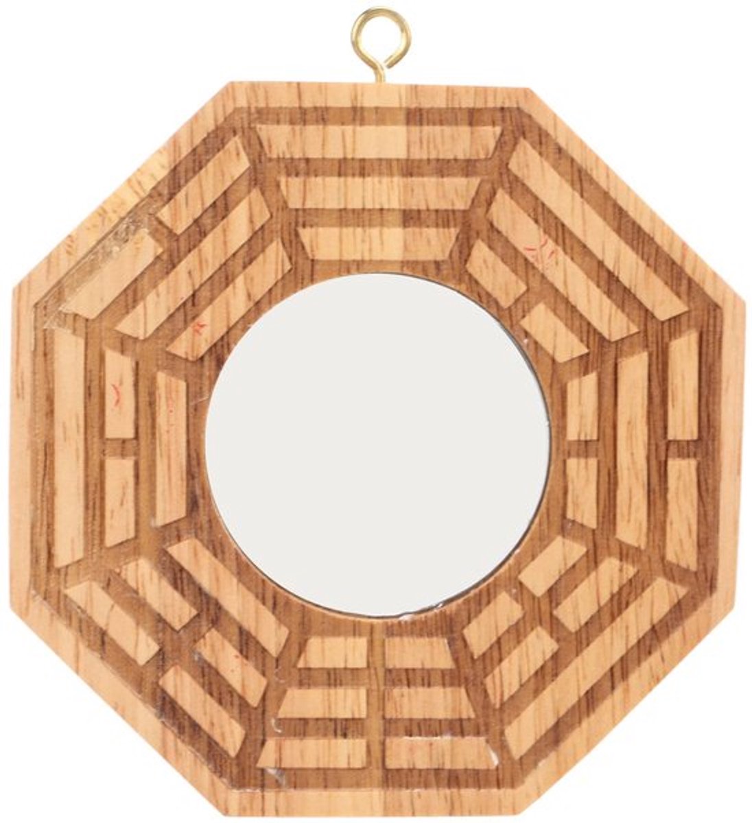 Bagua Feng Shui-spiegel, 10 cm, fijn vakmanschap, traditionele Chinese houten hanglamp, Fe