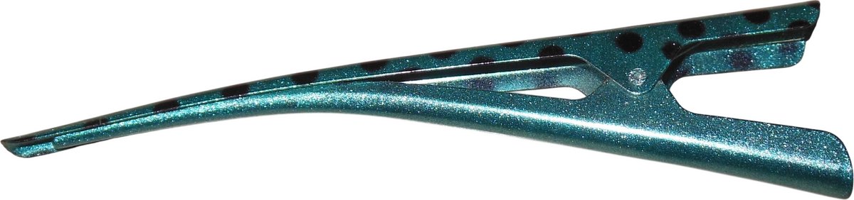 Duckklem turquoise met dierenprint