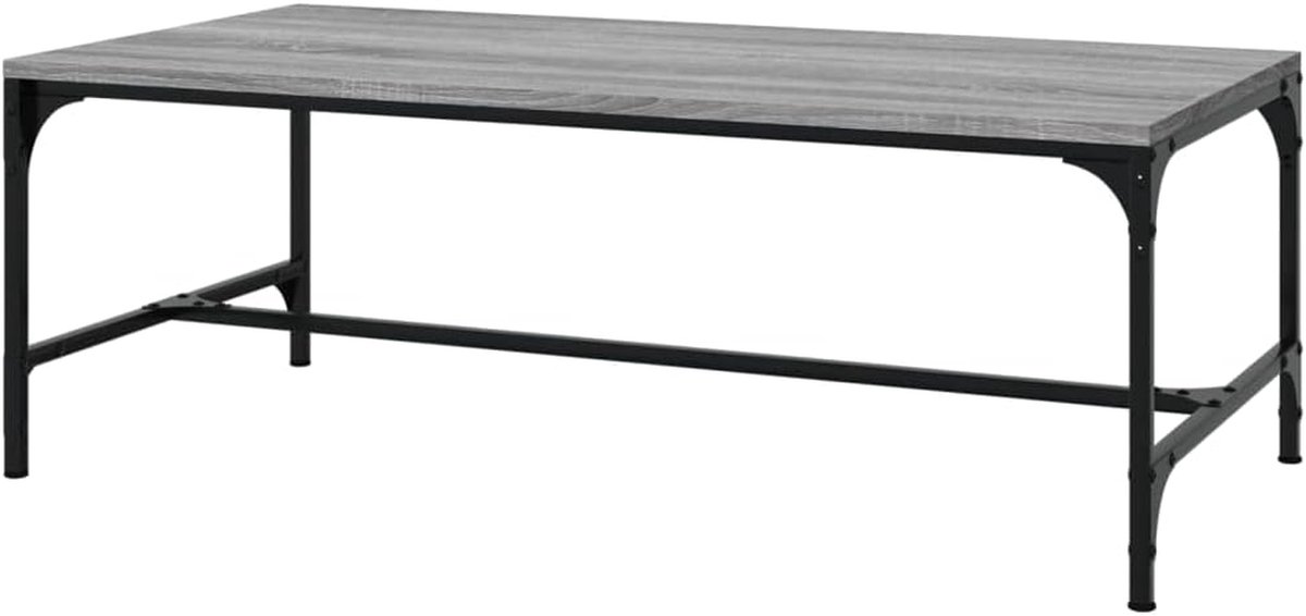 Salontafel - Bijzettafel Koffietafel - Woonkamer Inrichten - Industriële Make-over - 100x50x35 cm - Grijs Sonoma