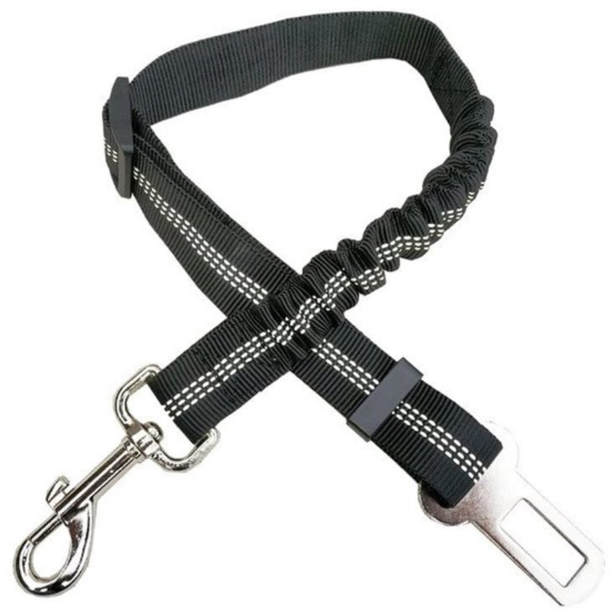 2 Stuks Auto Hond Veiligheidsgordel, Hond Auto Harnas, Zware Dubbele Laag, Elastische Verstelbare Huisdier Veiligheidsgordel (Zwart)