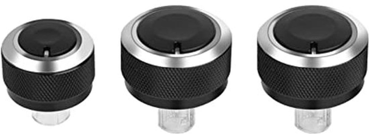Golf 5 MK5 Airconditioningknop - Zwart - Set van 3 Vervangingsdeksels