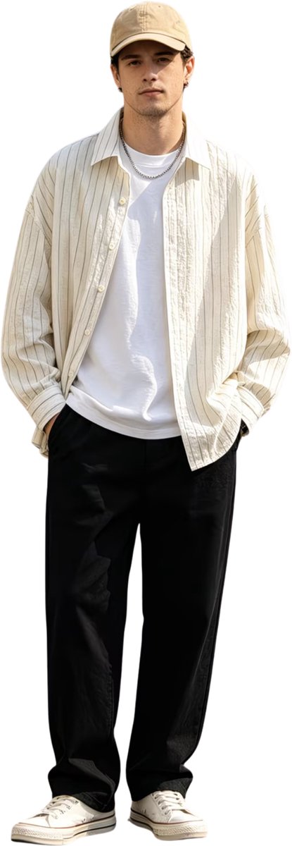 Currero Linnen Blouse Heren T Shirt Polo Overhemd Shirt Zomer Ibiza Stijl Beige