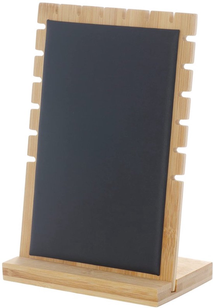 Bamboe Sieraden Display Stand Showcase voor Hanger Ketting (1, Zwart Leer)