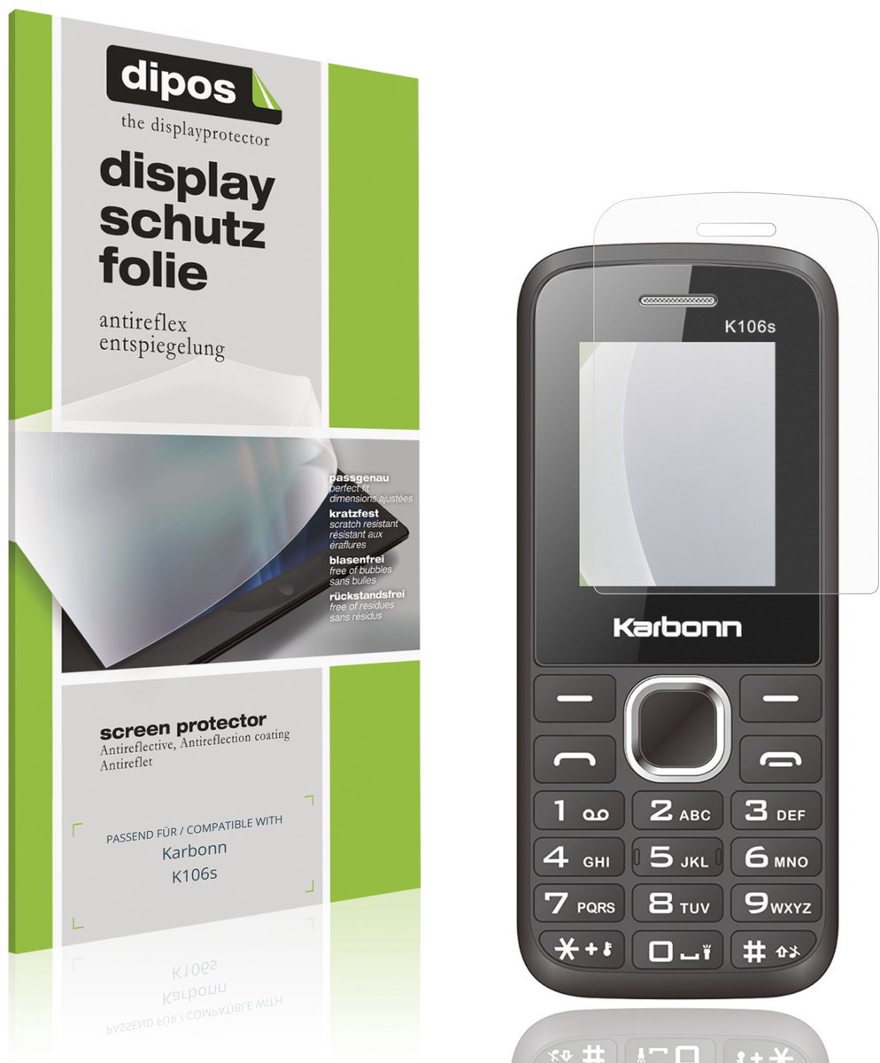 dipos – 4x Matte Beschermfolie geschikt voor Karbonn K106s | Krasbestendige & antireflecterende Screenprotector Ultra-Thin
