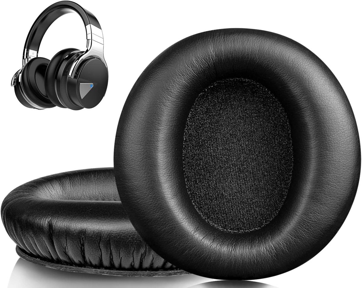 Professionele Oorkussens Vervanging voor Cowin E7/E7 Pro Hoofdtelefoons, Zachte Kunstlederen Bekleding, Geluiddempende Schuim - Zwart, Comfortabel en Duurzaam