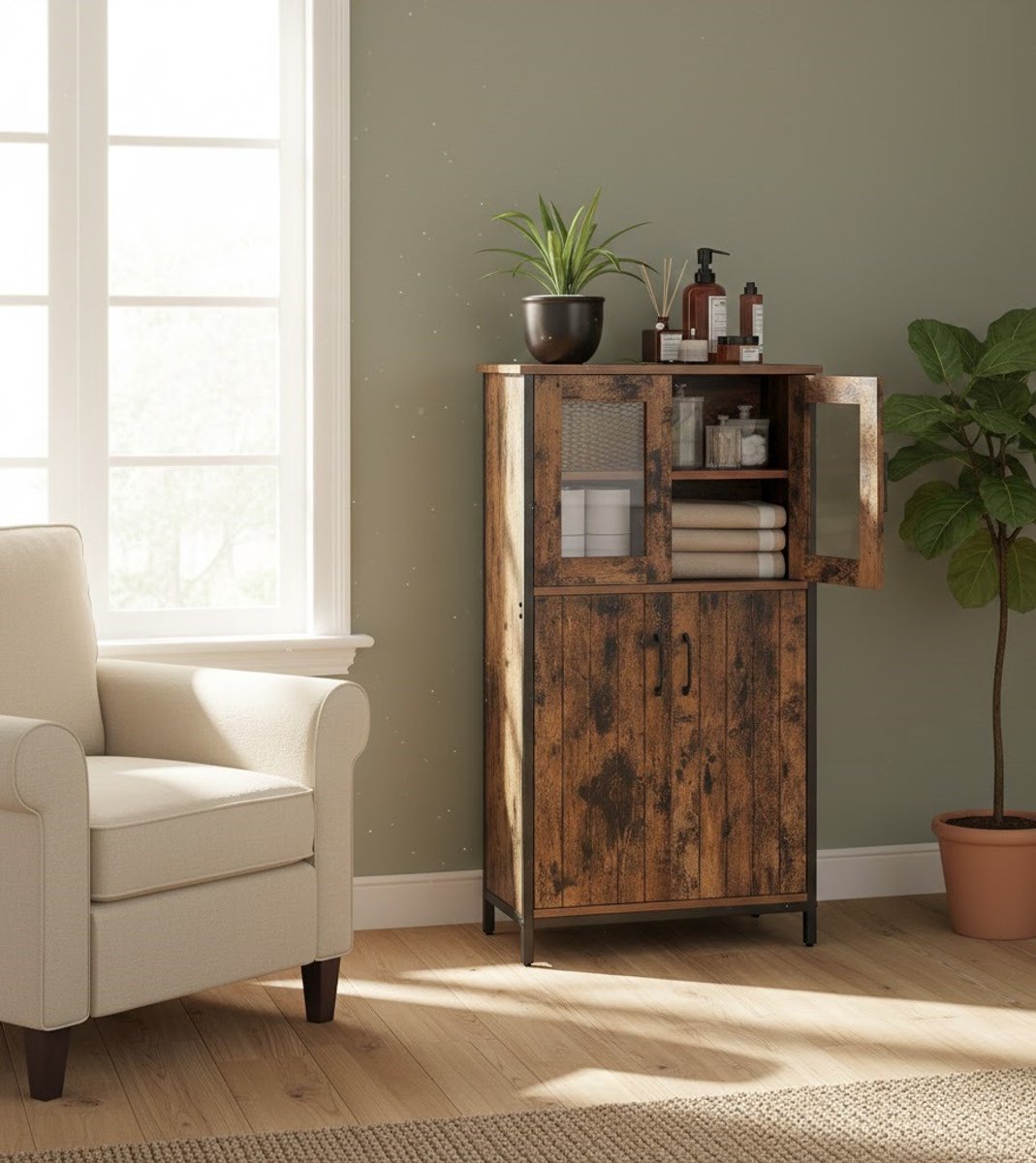 Kast - 30x60x108 cm - Zwart - Novihome