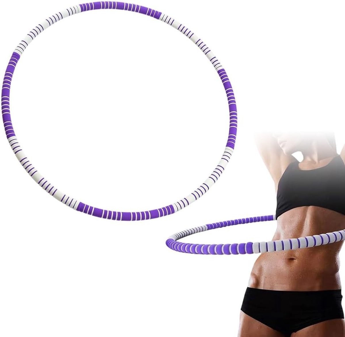 Hula Hoop voor Volwassenen met 8 Segmenten, Verstelbaar voor Beginners, Ideaal voor Gewichtsverlies en Fitness Training