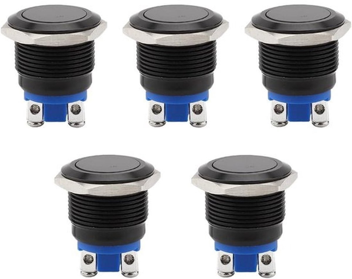 16 mm waterdichte metalen drukschakelaar zelfborgende ronde schakelaar - voertuigen auto camper boot - set van 5 .
