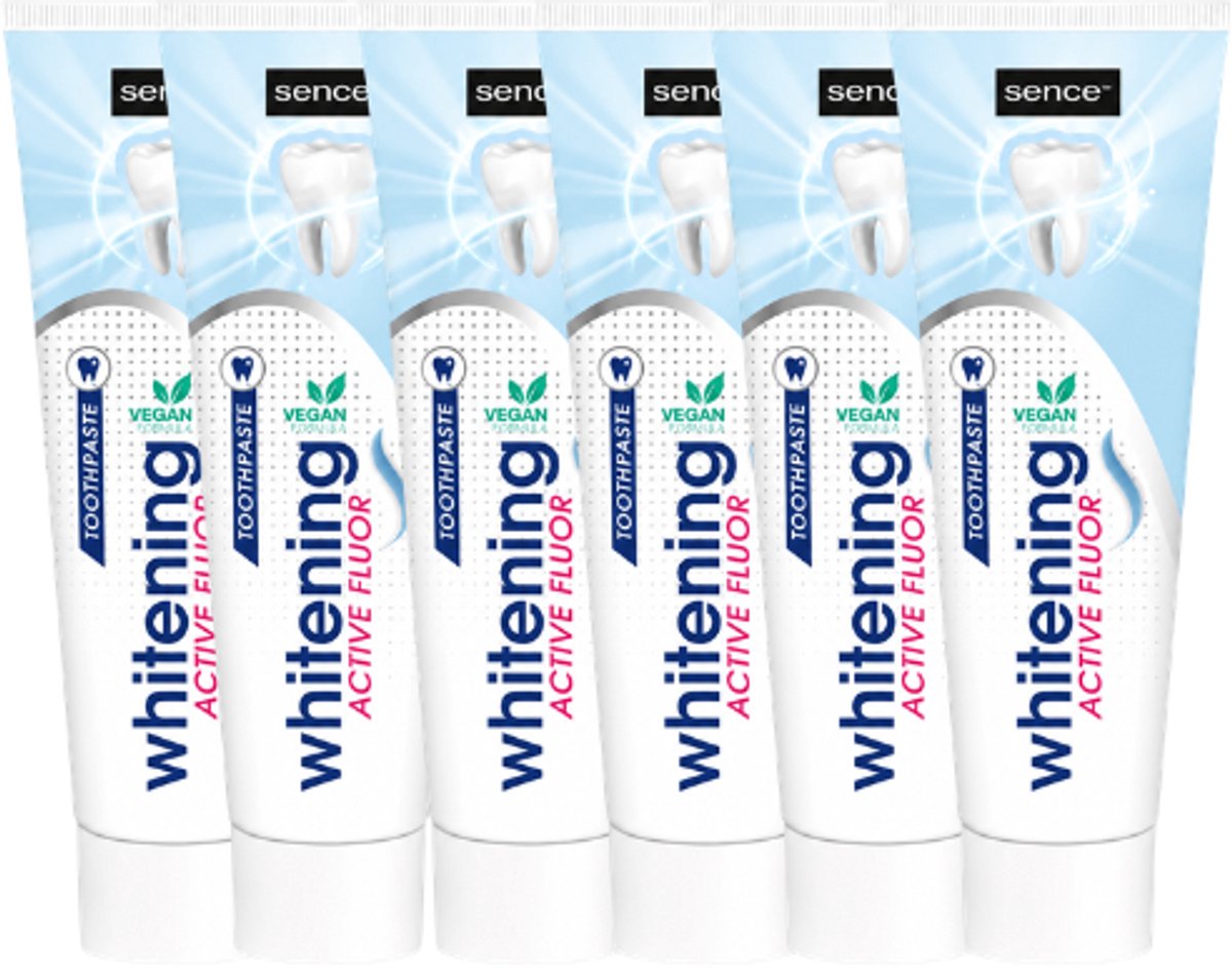Sence Whitening Active Fluor Tandpasta - 6 x 75 ml