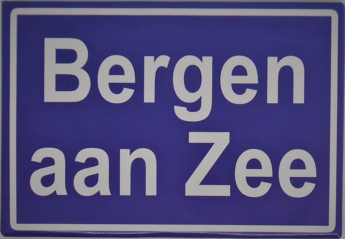 Souv© - magneet plaatsnaambord Bergen aan Zee