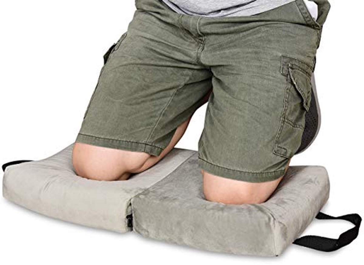 Knielkussen Extra Dik - Tuin Knie Pad - Comfortabel Klussen - Traagschuim Ondersteuning - 22 x 12 Inch - Grijs