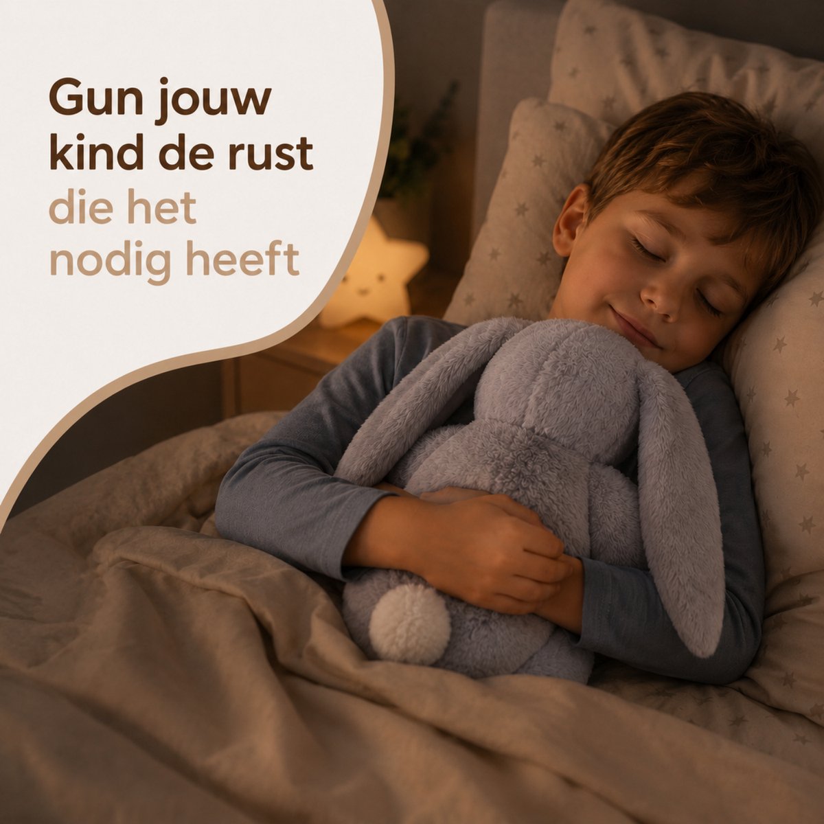 Verzwaringsknuffel 2Kg - Verzwaarde Knuffel - Knuffie Konijn - Weighted Stuffed Animal - Sensorisch Speelgoed - Voor Kinderen En Volwassenen - Met Canvas Opbergtas — afbeelding 7