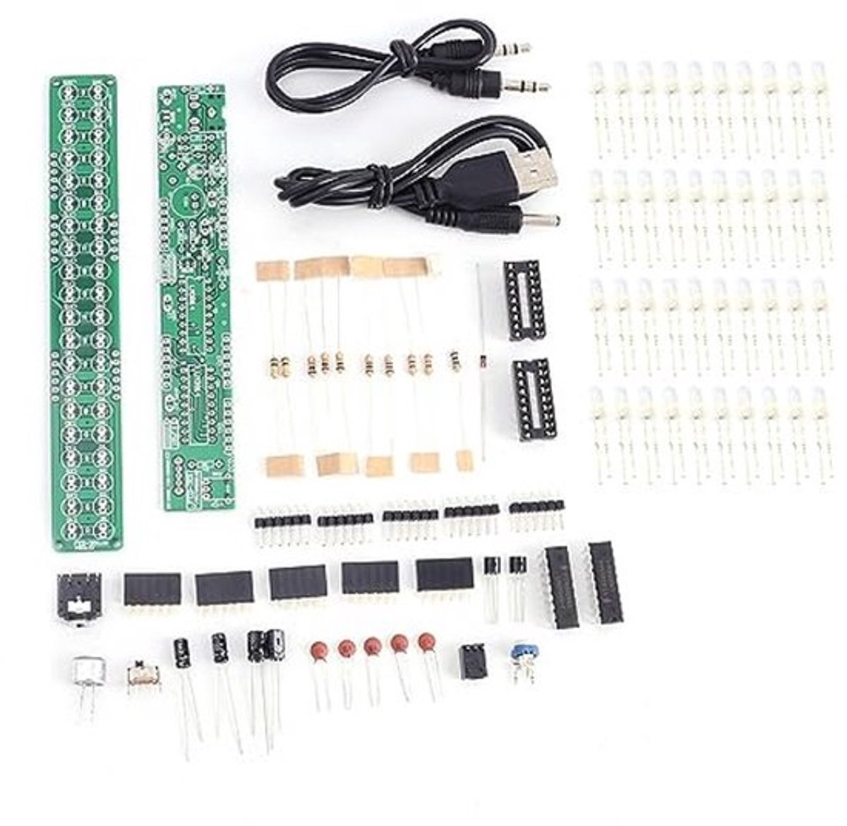Audio Spectrum Indicator DIY Kit, DC 3V-12V 5mm Rood/Groen/Blauw LED LM3914 Niveau Indicator Kit Electoronics Solderen