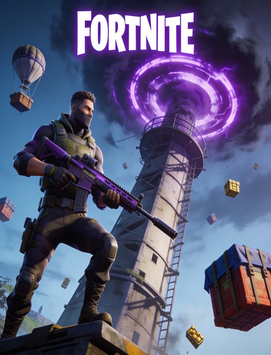 Luxe Metalen Wanddecoratie 30x40 cm –Fortnite - Battle Royale - Game Poster - Metalen Poster 40x30cm