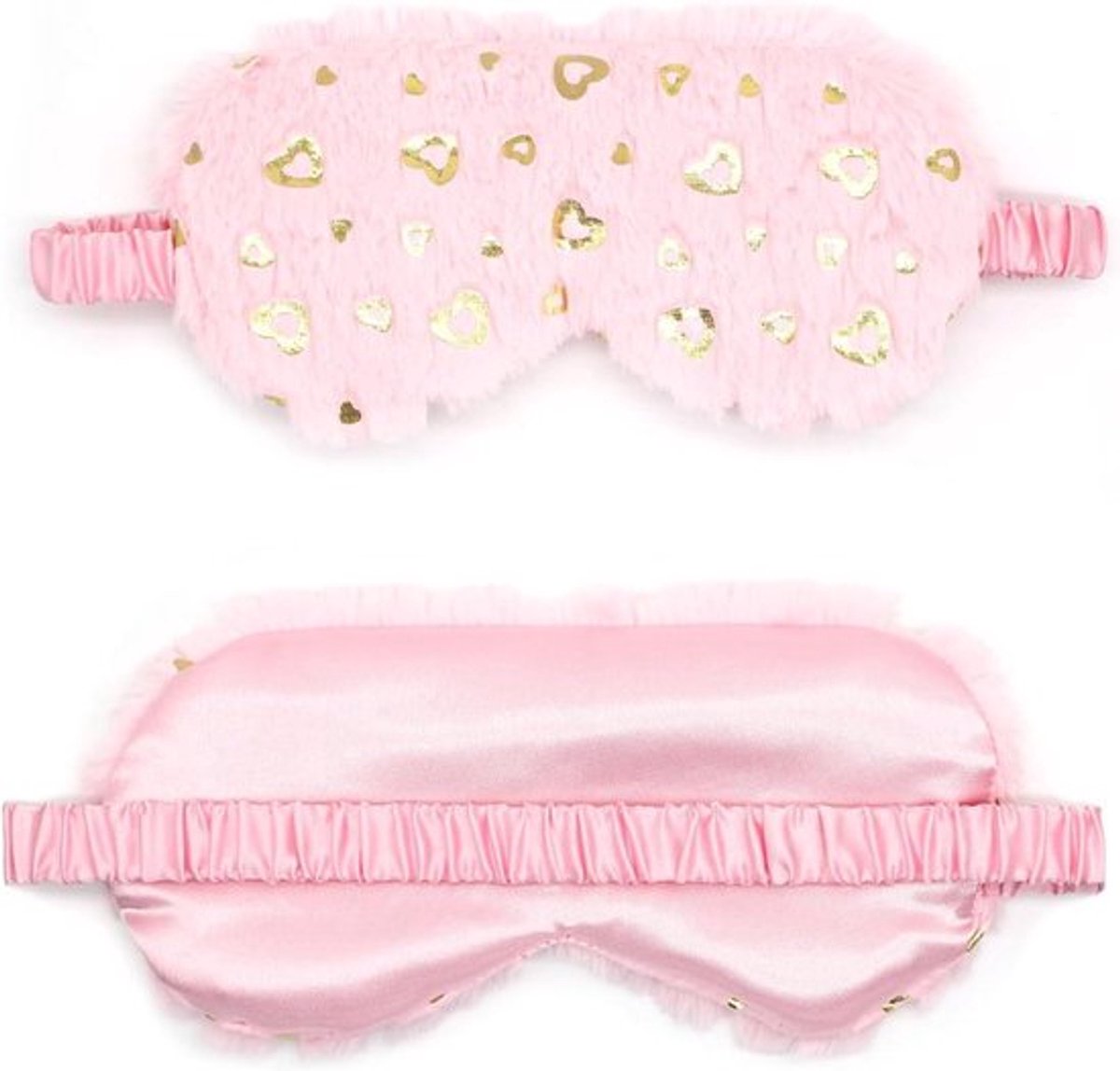 Zacht pluizig pluche slaapmasker - hart - ademend - verstelbaar - voor vrouwen en meisjes - dutje - reizen - meditatie