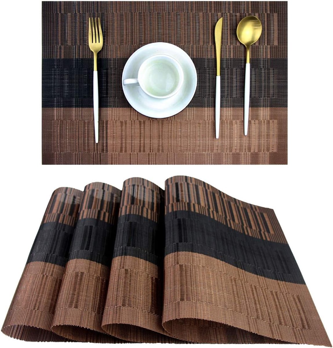 Placemats - 4-delige set - 30x45 cm - Duurzaam en slijtvast - Geschikt voor eettafels en keukens