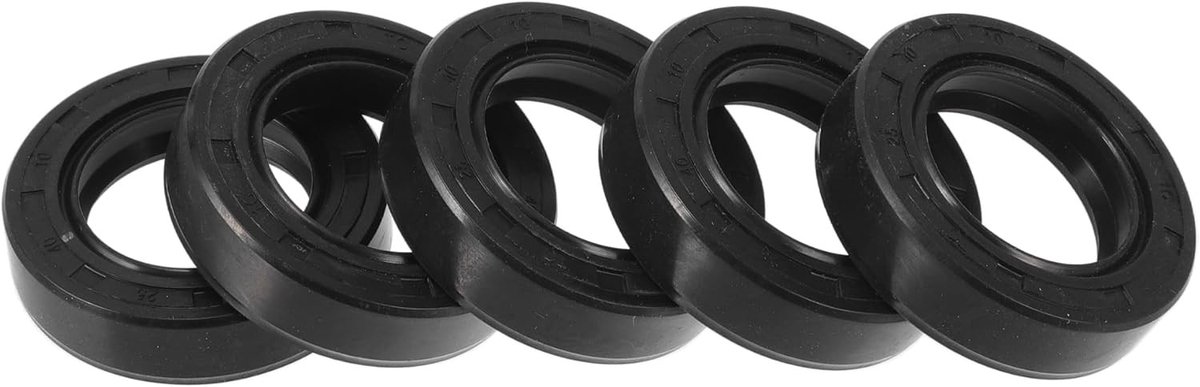 Dubbele Lip Olieafdichting met Roterende Veerstalen Afdichtingsring 25x40x10mm - Rubber NBR voor Hoge Druk - 5 Stuks voor Betrouwbare Sluiting en Duurzaamheid