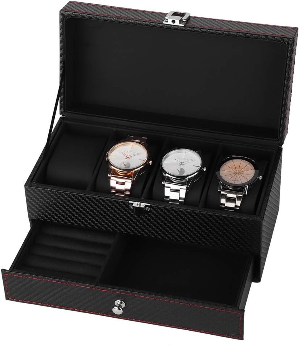 Dubbele sieradenopberger voor horloges, oorbellen, ringen en armbanden - Organiseer jouw sieraden met stijl en gemak