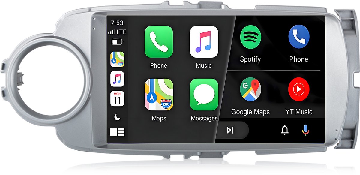 Cestovet Autoradio - Geschikt voor Toyota Yaris 2012-2017 - Carplay & Android auto - 2GB+64GB - GPS Navigatie Bluetooth WIFI - 2012 2013 2014 2015 2016 2017