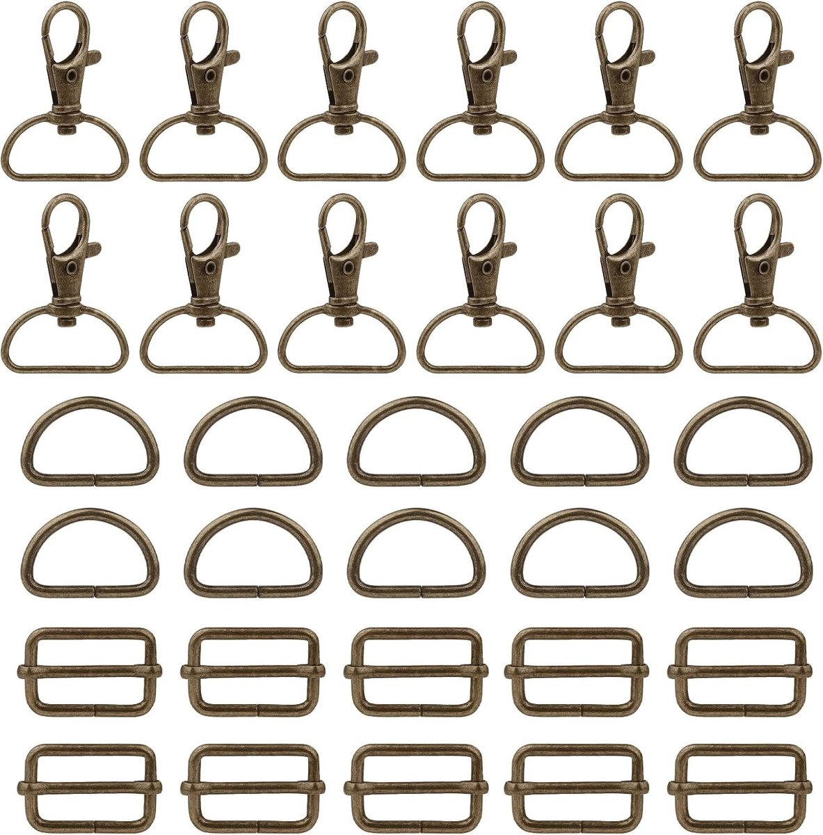 70 Stuks Swivel Haken en D-Ringen voor Tassen, Riemen en Rugzakken - Ideaal voor Kostuums en Hondentuigen