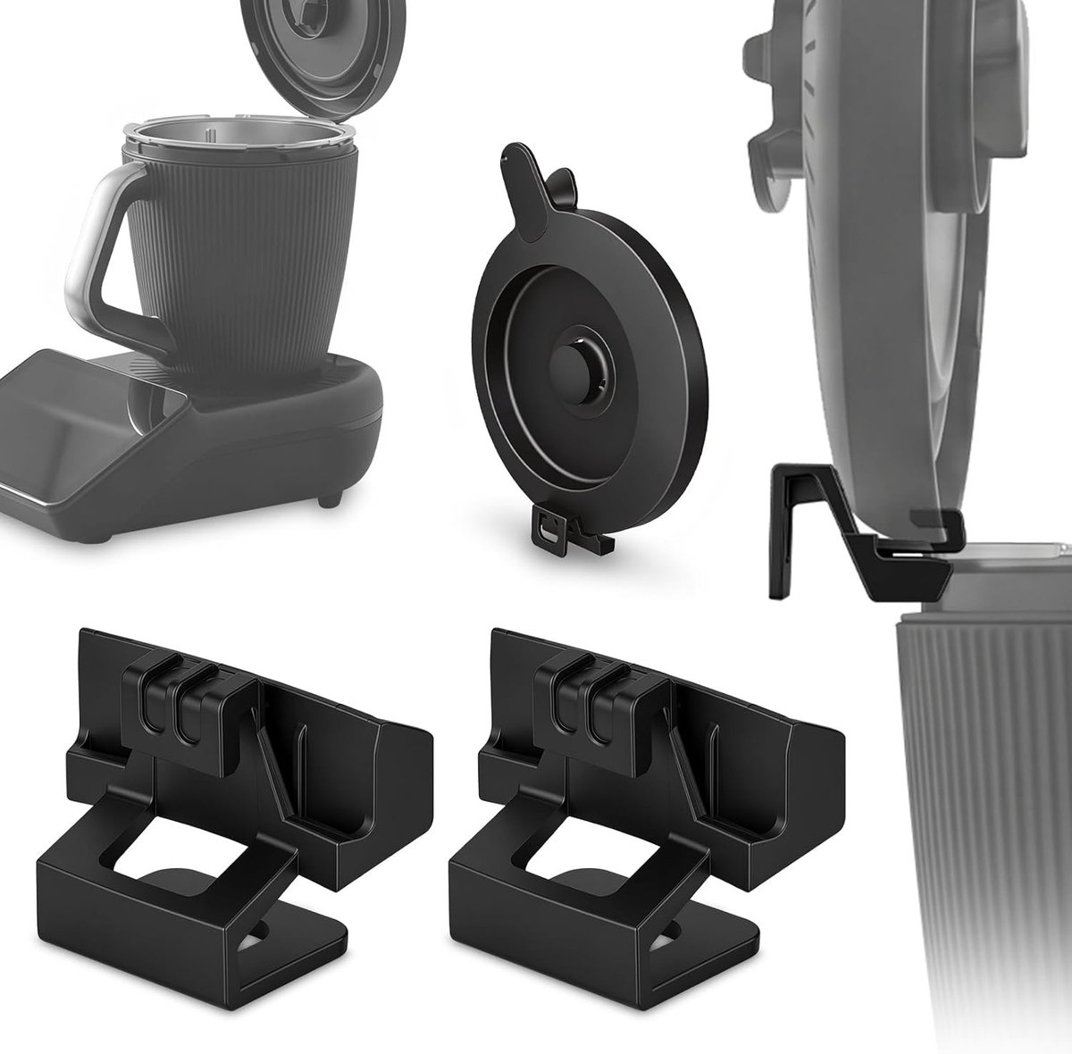 2 Stuks Dekselhouders voor Thermomix TM7, Ideaal voor Tafelgebruik, Hoogwaardige Polycarbonaat, Druppelbescherming en Praktisch Ontwerp